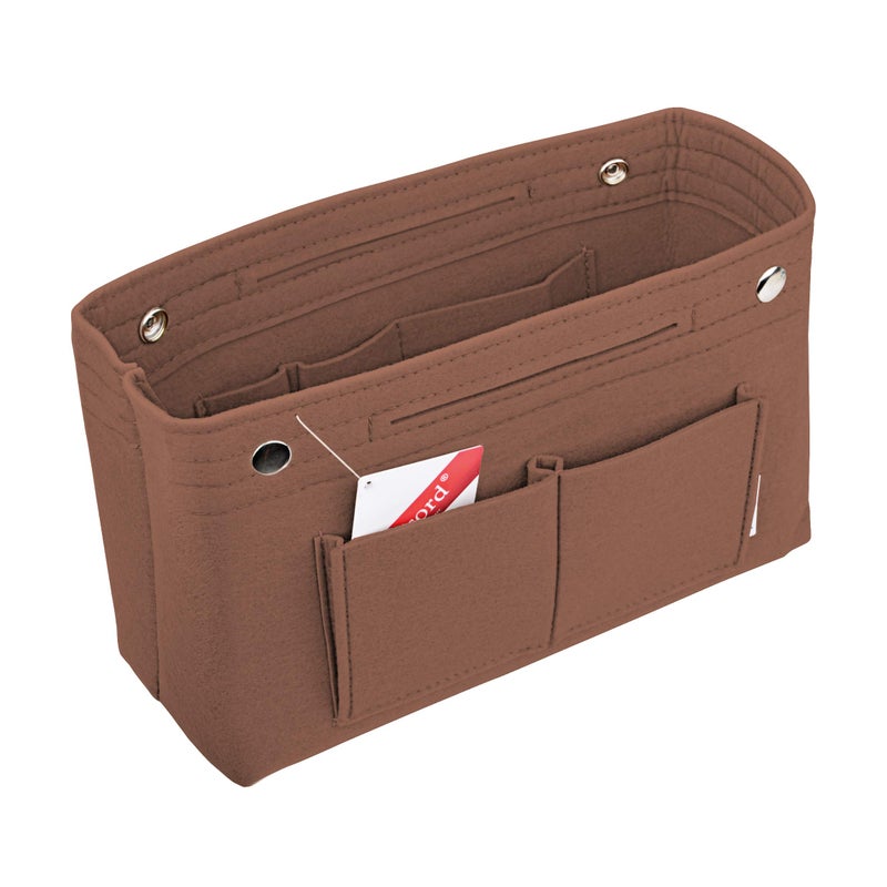 Vercord Felt Purse Tote Organizer Insert Divider Inside Handbag for Women Medium Coffee - Image 1